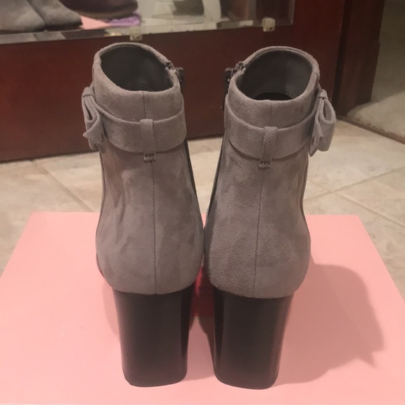 Kate Spade! Madelaine Hare Grey Strap Heeled Suede Booties NWT/NIB! - Picture 11 of 16